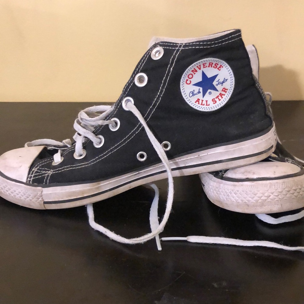 Classic black and white high top Converse All Star